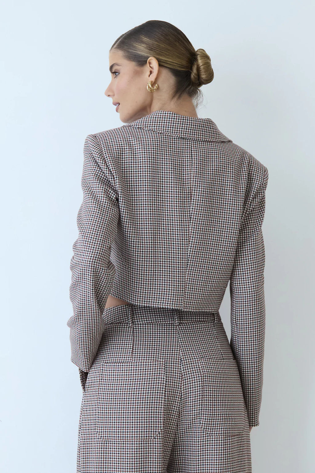 SET BLAZER CURTO TRANSPASSADO XADREZ