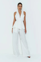 BLUSA COLETE FRENTE UNICA COM FAIXA BRANCO
