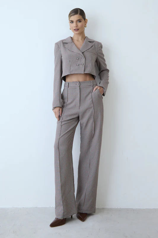 SET BLAZER CURTO TRANSPASSADO XADREZ