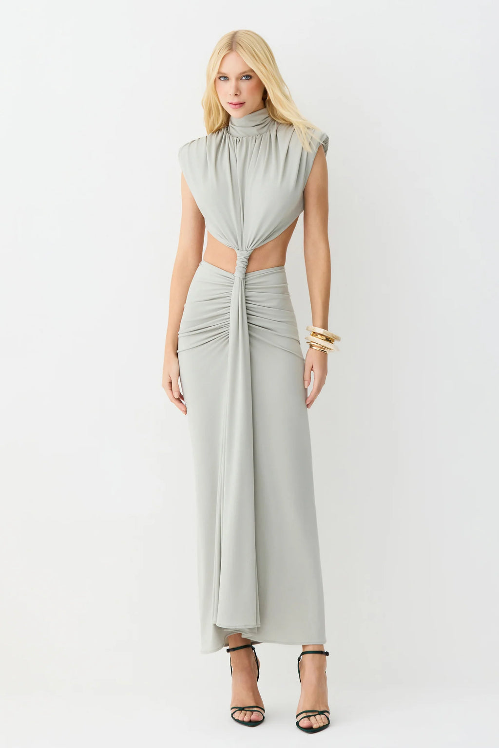 VESTIDO MIDI ABERTURA LATERAL Y COSTAS
