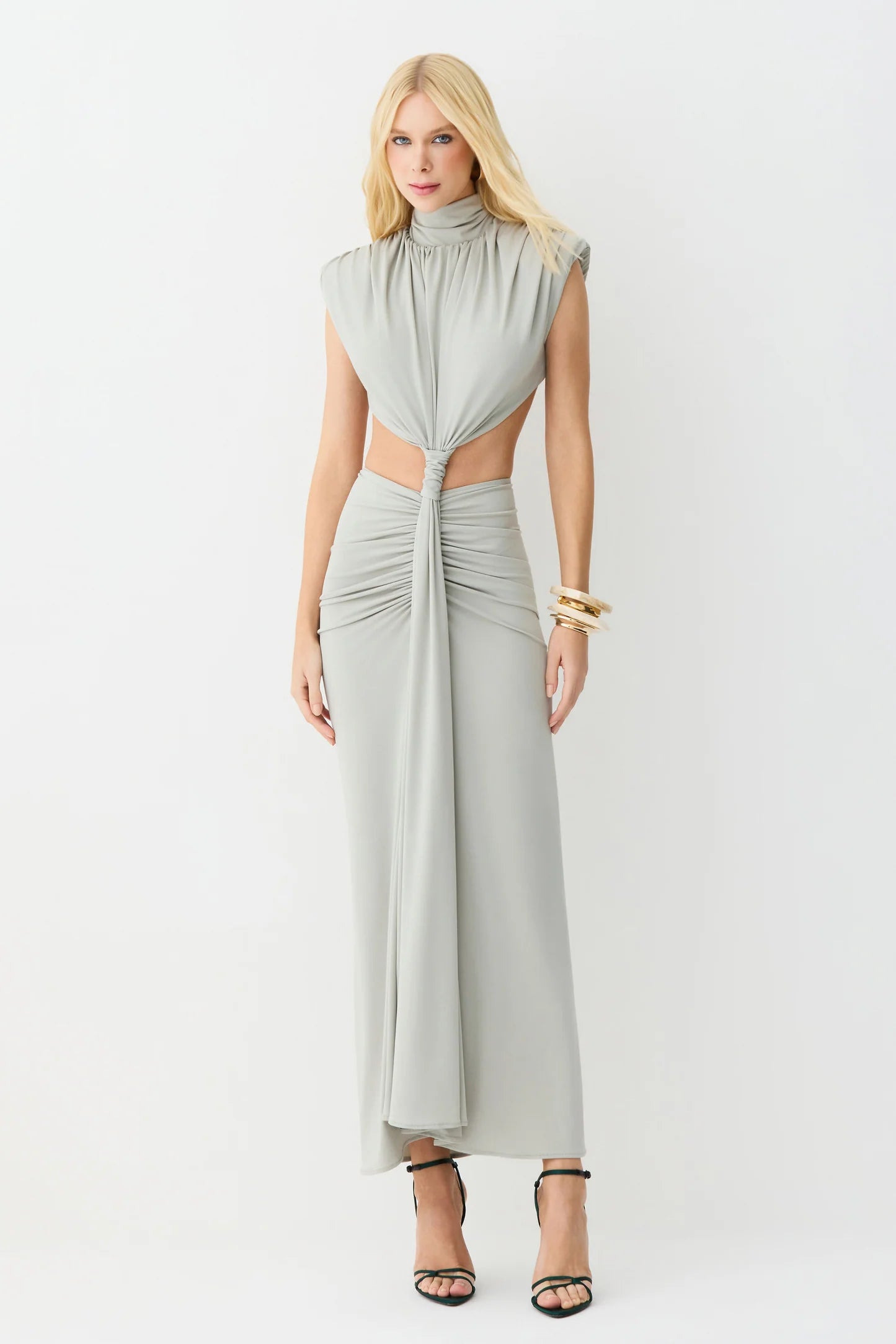 VESTIDO MIDI ABERTURA LATERAL Y COSTAS