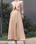 BLAZER AND LINEN SKIRT SET