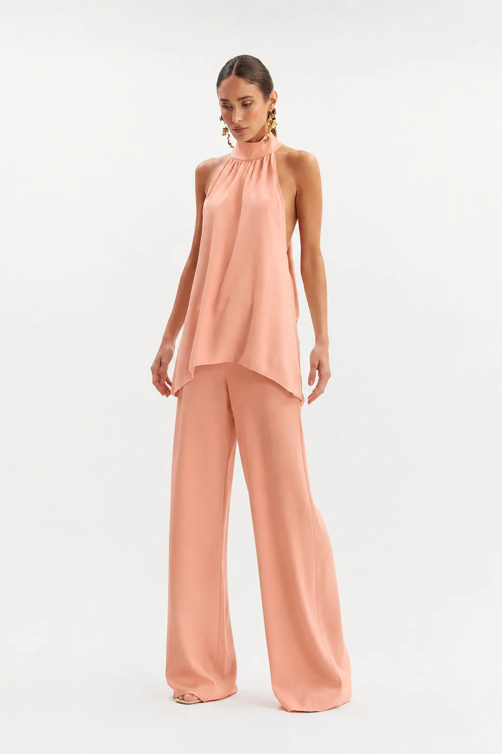 CONJUNTO BLUSA CALÇA ALESSIA LONGO DECOTE HALTER