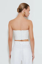 CROPPED TOMARA QUE CAIA COM SOBREPOSICAO SHELL OFF WHITE