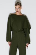 PANTALONA CON FRISOS VERDE MILITAR