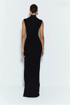 VESTIDO MIDI CUELLO ALTO