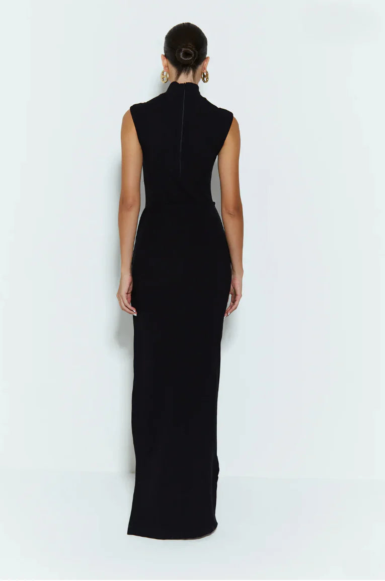 VESTIDO MIDI CUELLO ALTO