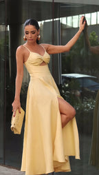 VESTIDO MIDI TORCAO BUSTO E RECORTE FRONTAL