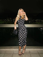 VESTIDO MIDI CON HOMBRERAS