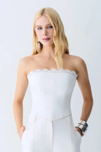 CAOPPED TOMARA QUE CAIA  BARBATANAS PESPONTADAS E RENDA DECOTE OFF WHITE 51393